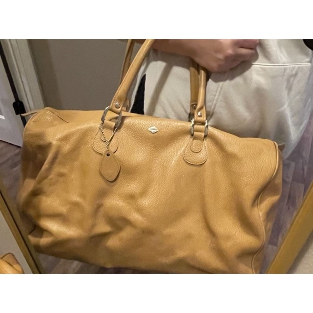 Isanti Made In Italy genuine leather weekender travel bag vintage - Picture 3 of 12